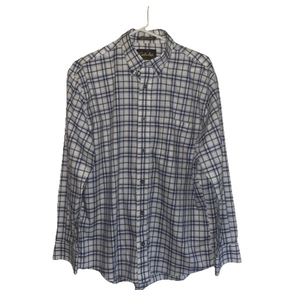 Cabela’s Button Down Wrinkle-Free Shirt Men’s Size Large Plaid Long Sleeve - Picture 1 of 5